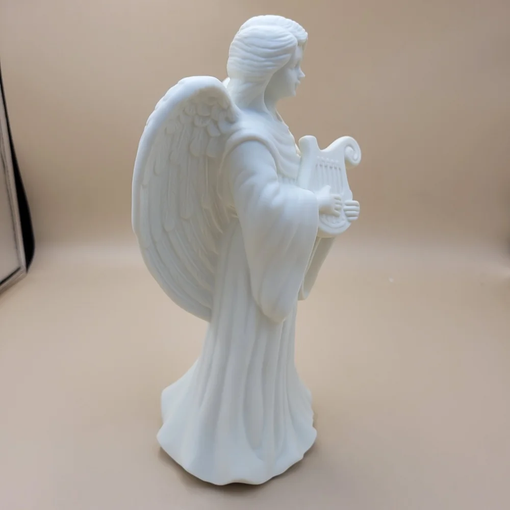 PartyLite Lyrical Angel P0461 Taper Candle Holder Harp Wings Retired Vintage